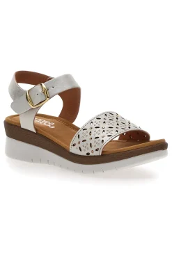 Sandali Bianchi Perlati con Platform Linea Comoda 7194P