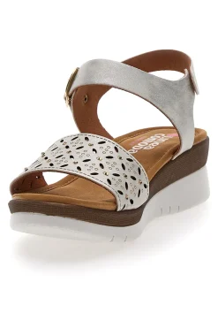 Sandali Bianchi Perlati con Platform Linea Comoda 7194P