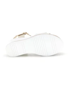 Sandali bianco catena oro zeppa cinturino regolabile Energy E486