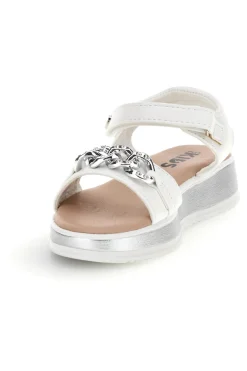 Sandali bianco con cinturini con brillantini Pitt kids 392629S