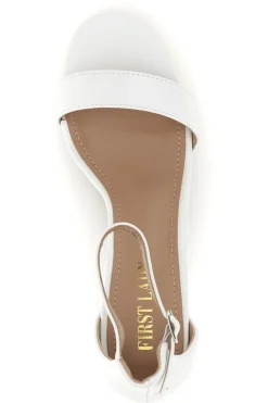Sandali bianco con fascia frontale e tacco largo First lady P695