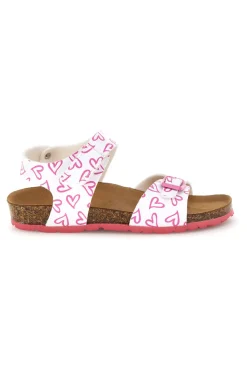 Sandali bianco con stampa cuori doppia regolazione Pitt kids 45289glo
