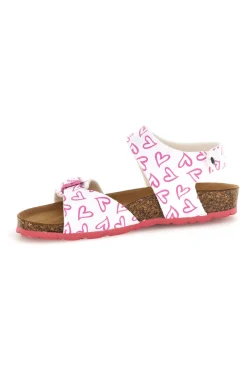 Sandali bianco con stampa cuori doppia regolazione Pitt kids 45289glo