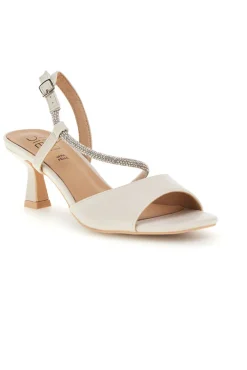 Sandali bianco con strass Mon dieu 2332Q12