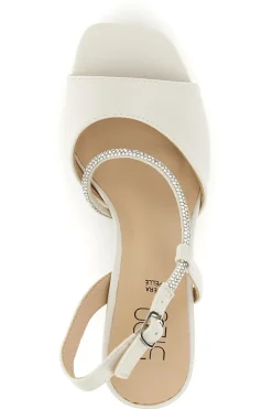Sandali bianco con strass Mon dieu 2332Q12