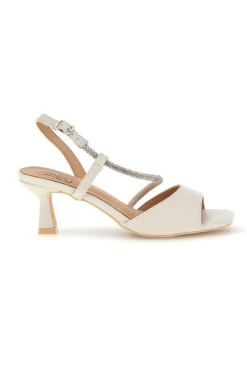 Sandali bianco con strass Mon dieu 2332Q12