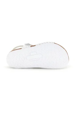 Sandali bianco e oro con fibbie Pittarello bio 257A187SR