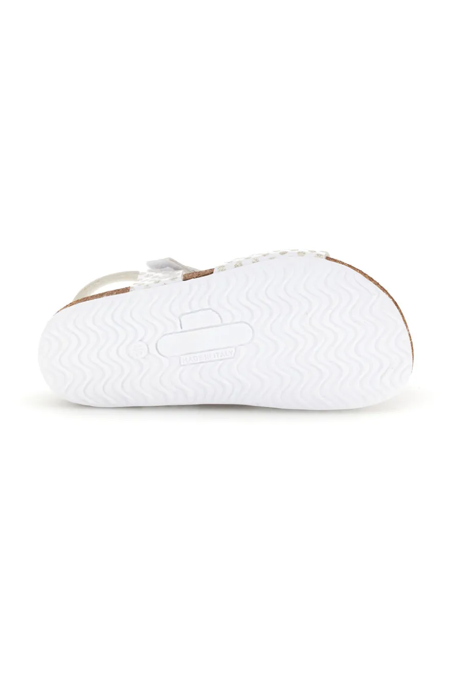 Sandali bianco e oro con fibbie Pittarello bio 257A187SR