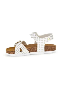 Sandali bianco e oro con fibbie Pittarello bio 257A187SR