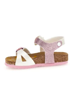 Sandali bianco e rosa con fibbie Pittarello bio 257A187SR
