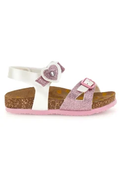 Sandali bianco e rosa con fibbie Pittarello bio 257A187SR