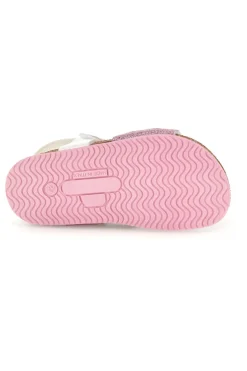 Sandali bianco e rosa con fibbie Pittarello bio 257A187SR
