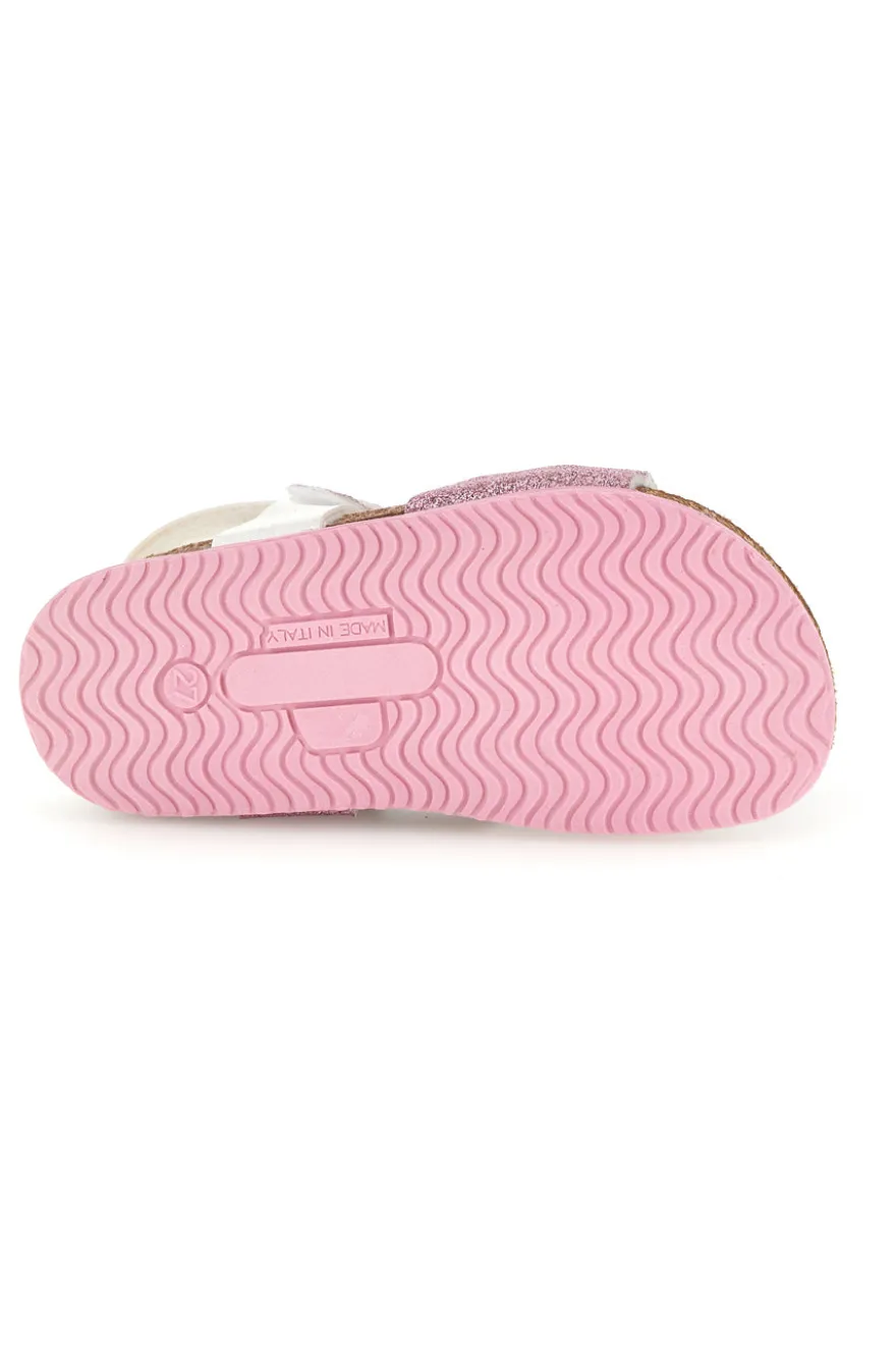Sandali bianco e rosa con fibbie Pittarello bio 257A187SR
