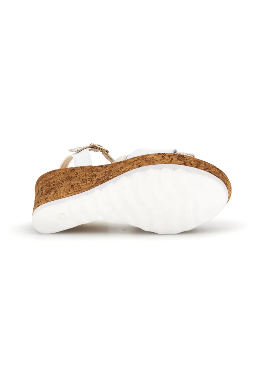 Sandali bianco Made in Italy con tomaia in pelle Pittarello look MK24731