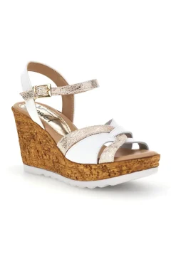 Sandali bianco Made in Italy con tomaia in pelle Pittarello look MK24731