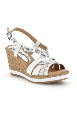 Sandali bianco Made in Italy con tomaia in pelle Pittarello look MK3226228