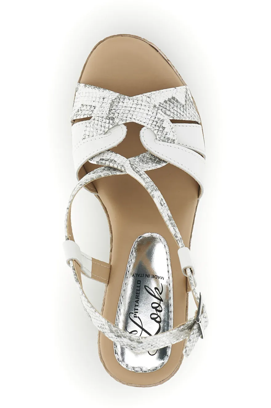 Sandali bianco Made in Italy con tomaia in pelle Pittarello look MK3226228