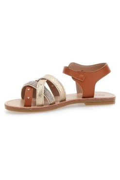 Sandali Bimba Marroni e Oro Pitt Kids 2205004