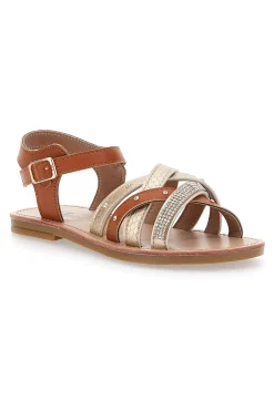 Sandali Bimba Marroni e Oro Pitt Kids 2205004