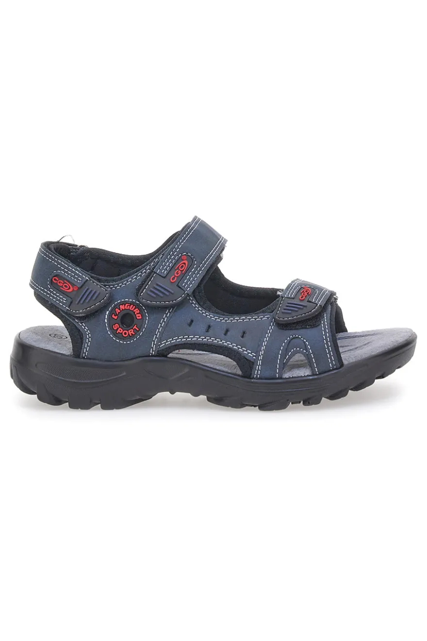 Sandali blu con chiusura a strappo Canguro CA1002