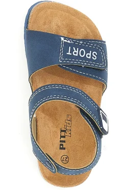 Sandali blu con chiusura a strappo e scritta SPORT Pitt Kids 14513