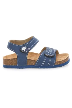 Sandali blu con chiusura a strappo e scritta SPORT Pitt Kids 14513