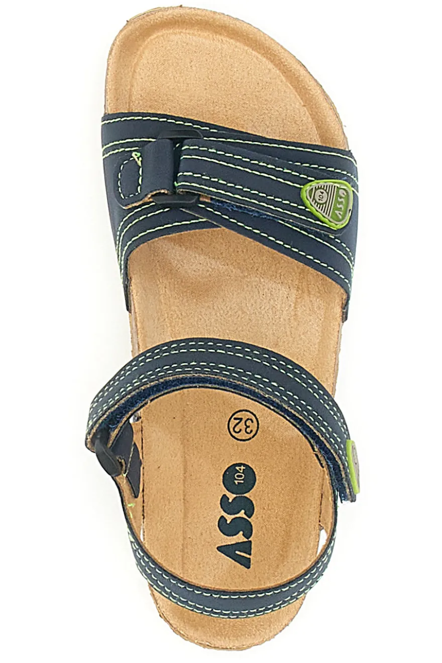 Sandali Blu con Chiusura in Velcro ASSO 64135
