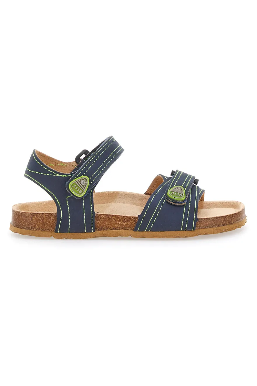 Sandali Blu con Chiusura in Velcro ASSO 64135