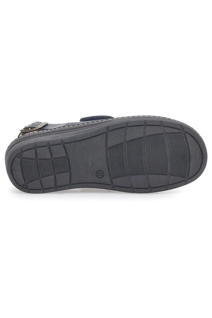 Sandali Blu con Cinturino e Sottopiede in Pelle PRIMA RIGA 182
