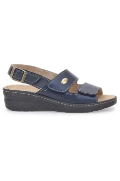 Sandali Blu con Cinturino e Sottopiede in Pelle PRIMA RIGA 182