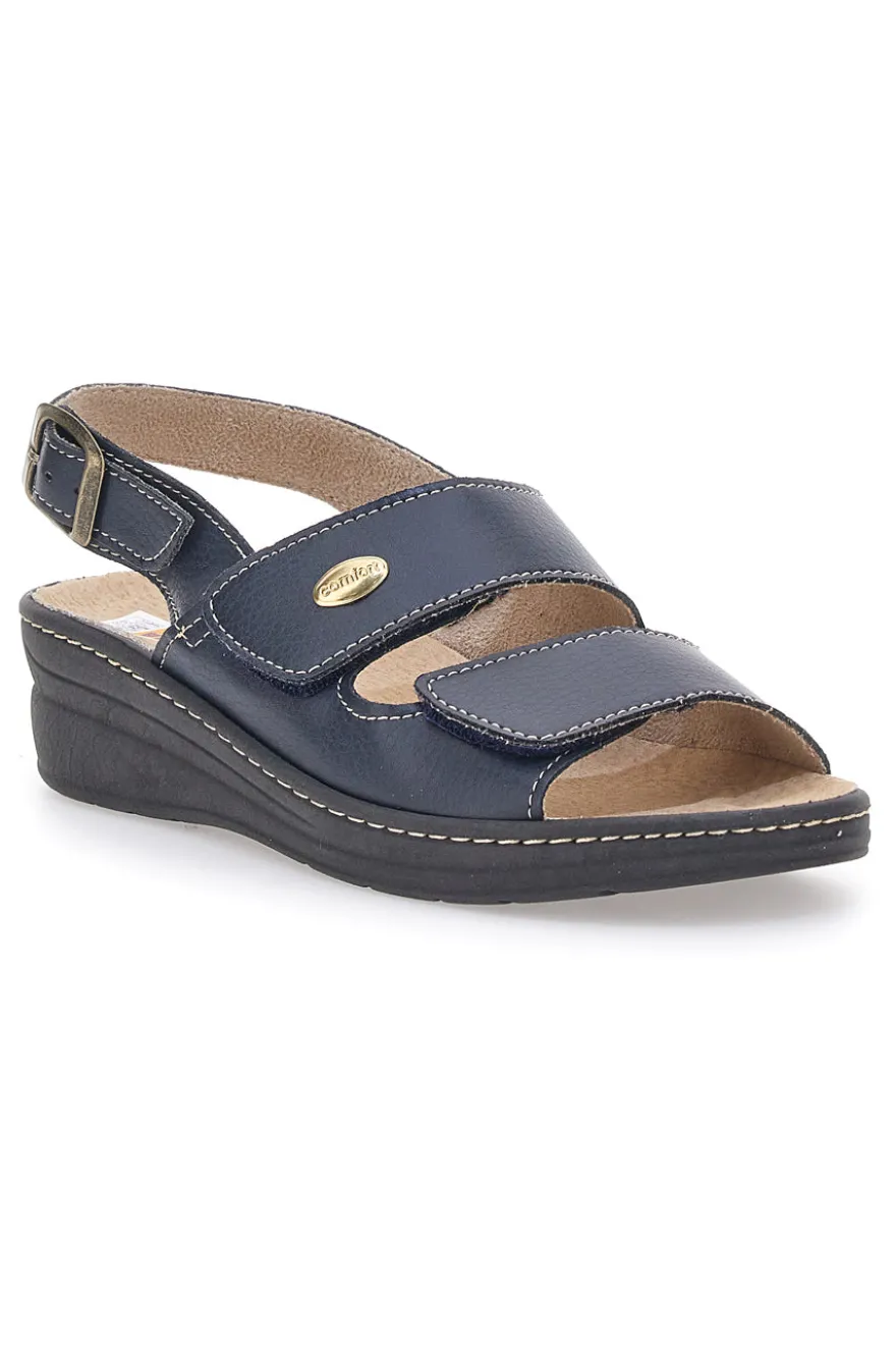 Sandali Blu con Cinturino e Sottopiede in Pelle PRIMA RIGA 182