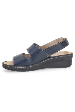 Sandali Blu con Cinturino e Sottopiede in Pelle PRIMA RIGA 182
