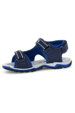 Sandali blu con dettagli a contrasto e chiusura a strappo Pitt kids 15115