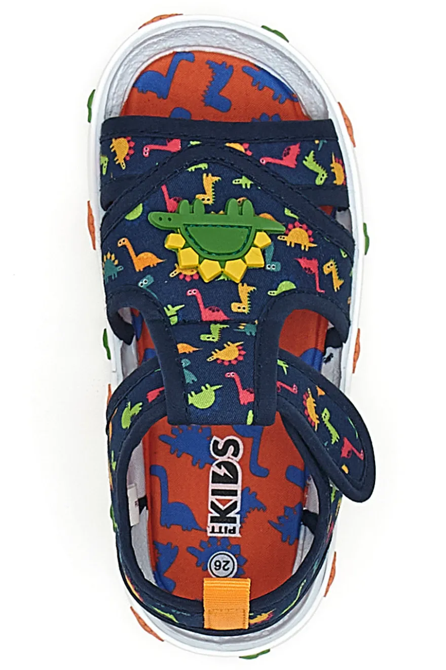 Sandali blu con dinosauri colorati Pitt kids PK2429A