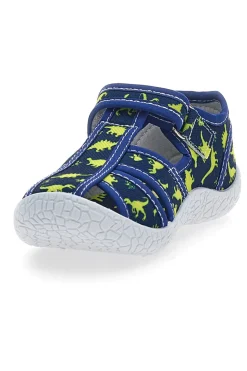 Sandali blu con dinosauri gialli punta chiusa PITT KIDS PK2492D