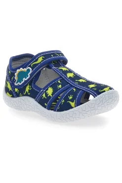 Sandali blu con dinosauri gialli punta chiusa PITT KIDS PK2492D