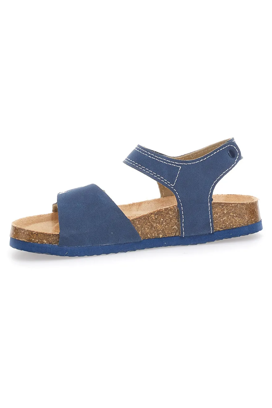 Sandali blu con doppio strappo e plantare in sughero PITT KIDS 14513