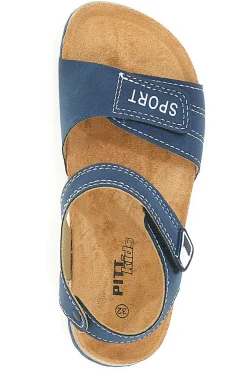 Sandali blu con doppio strappo e plantare in sughero PITT KIDS 14513