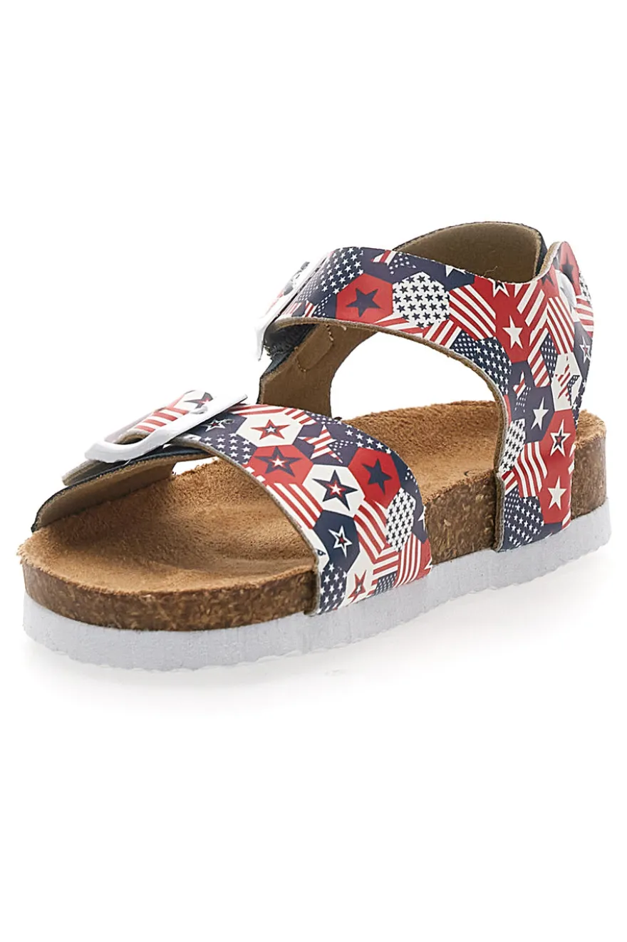 Sandali blu con fantasia e strappo PITT KIDS 14514