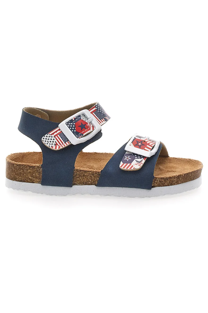 Sandali blu con fantasia e strappo PITT KIDS 14514