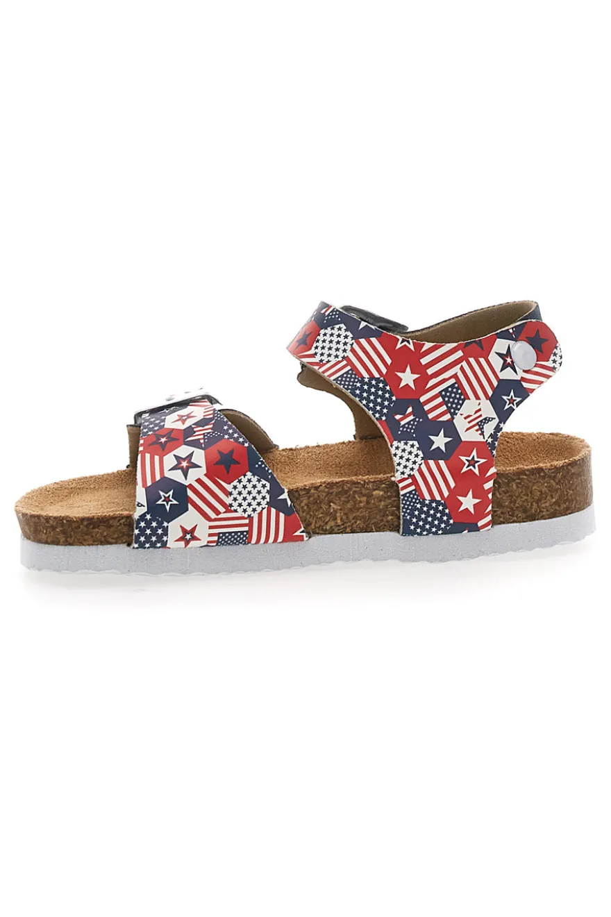 Sandali blu con fantasia e strappo PITT KIDS 14514
