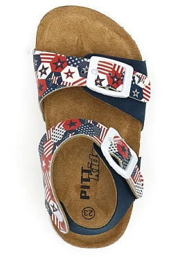 Sandali blu con fantasia e strappo PITT KIDS 14514