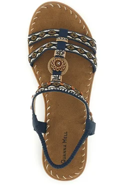 Sandali blu con fascette intrecciate e dettagli decorati Quanna mell 22139