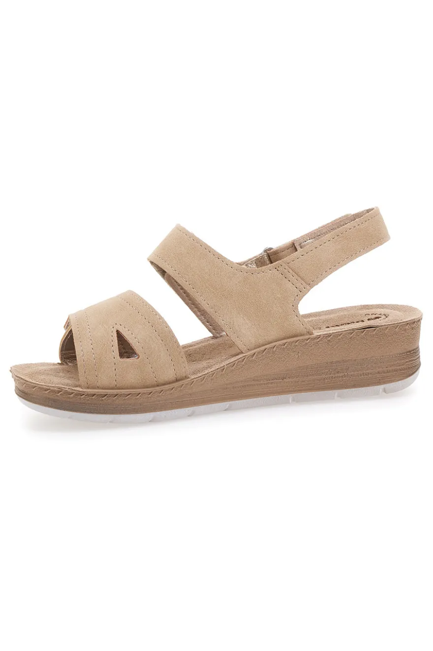 Sandali Blu con Fascia a Velcro e Sottopiede in Pelle INBLU 61 FC