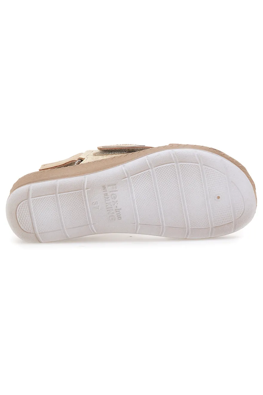 Sandali Blu con Fascia a Velcro e Sottopiede in Pelle INBLU 61 FC