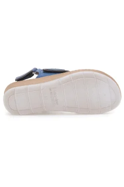 Sandali Blu con Fascia a Velcro e Sottopiede in Pelle INBLU 61 FC