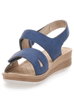 Sandali Blu con Fascia a Velcro e Sottopiede in Pelle INBLU 61 FC