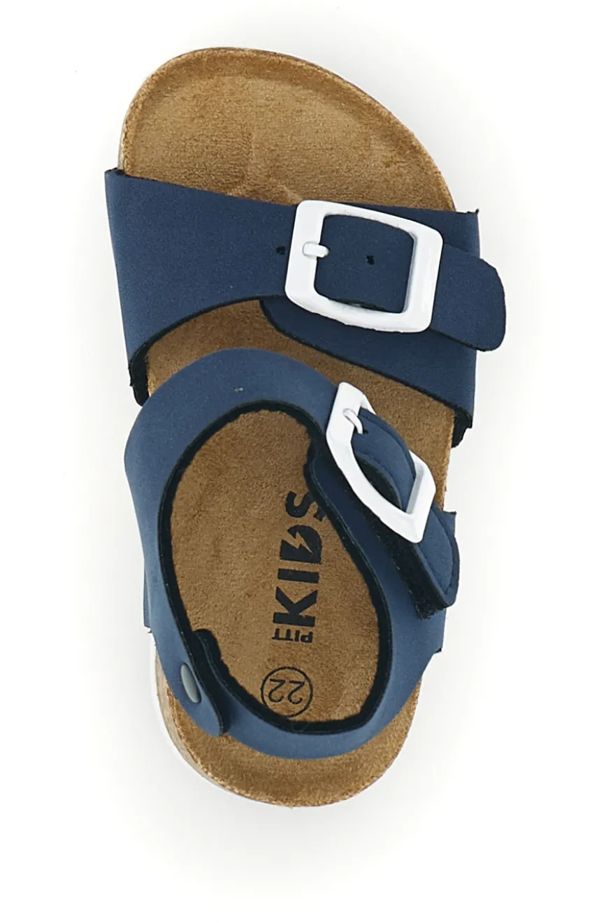 Sandali blu con fibbie Pitt kids 14466