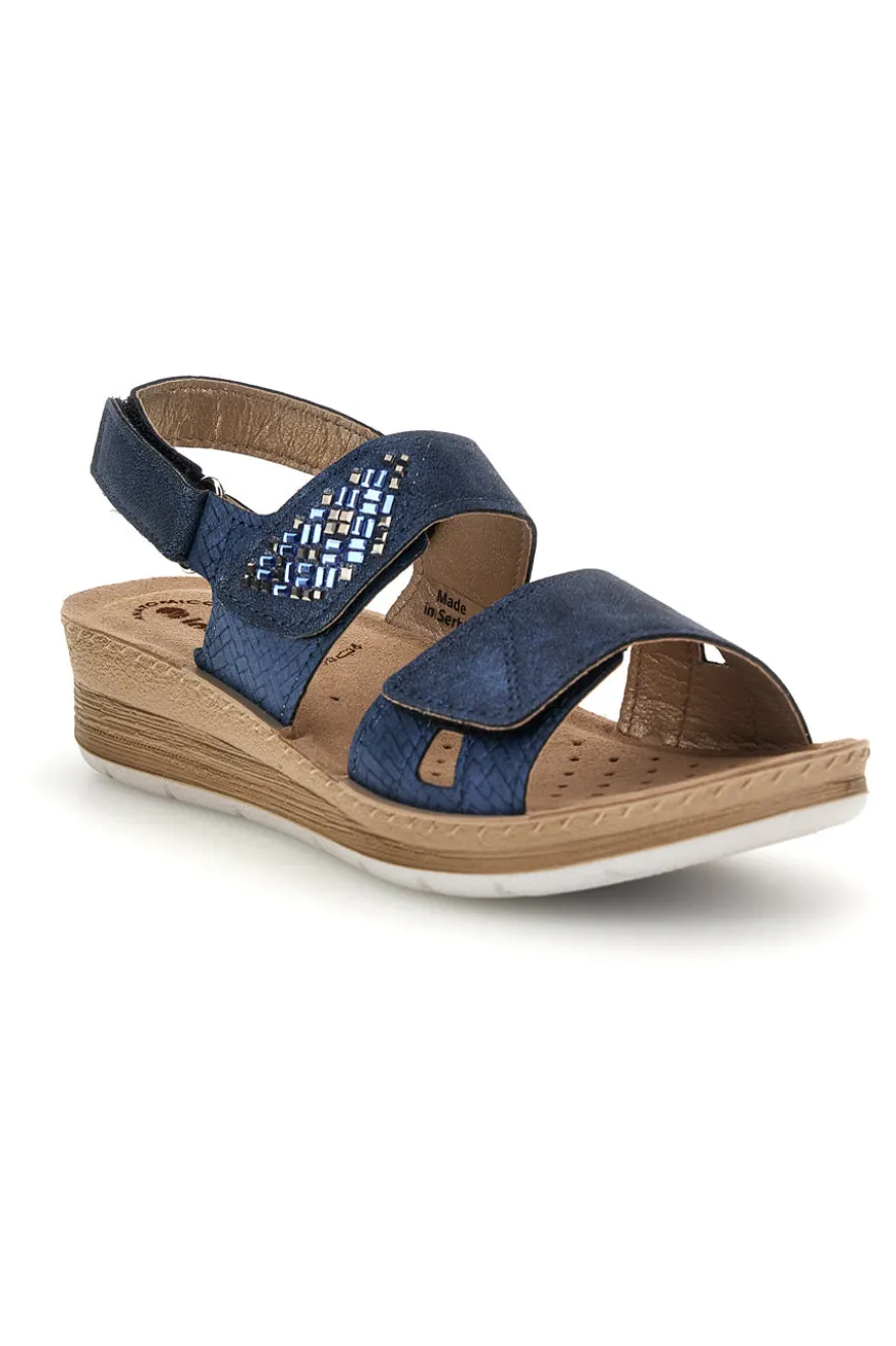 Sandali blu con plantare anatomico Inblu 66 FC