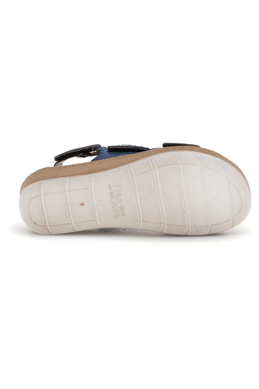 Sandali blu con plantare anatomico Inblu 66 FC